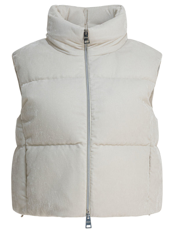 Herno "resort" Sleeveless Jacket In Bright Corduroy