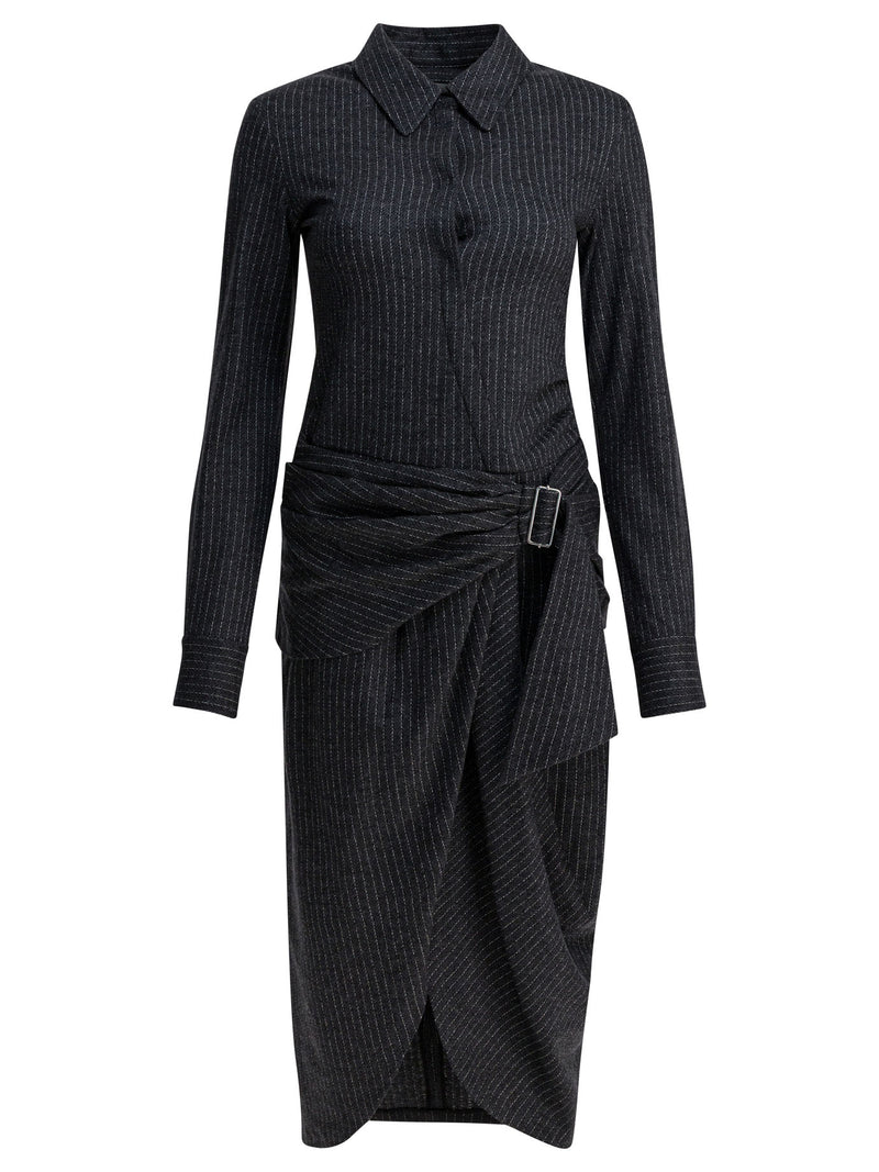 Isabel Marant Isabel Marant Vestido Rosalie de lana virgen gris - World Class Fashion