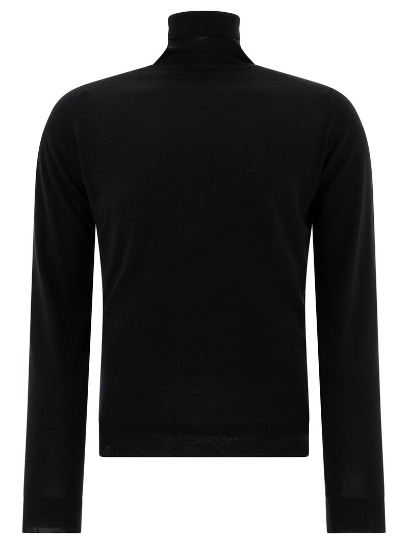 John Smedley John Smedley Cherwell Jersey de cuello alto de lana merino negro - World Class Fashion