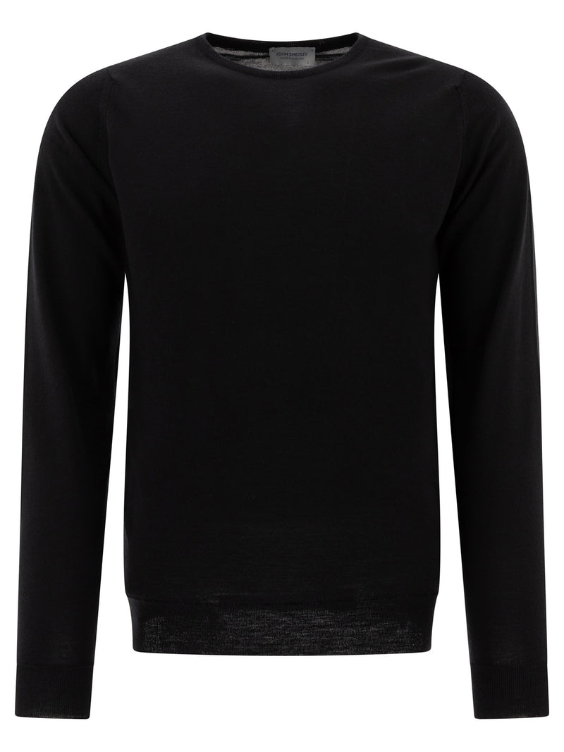 John Smedley Jersey negro de cuello redondo Lundy para hombre de John Smedley - World Class Fashion