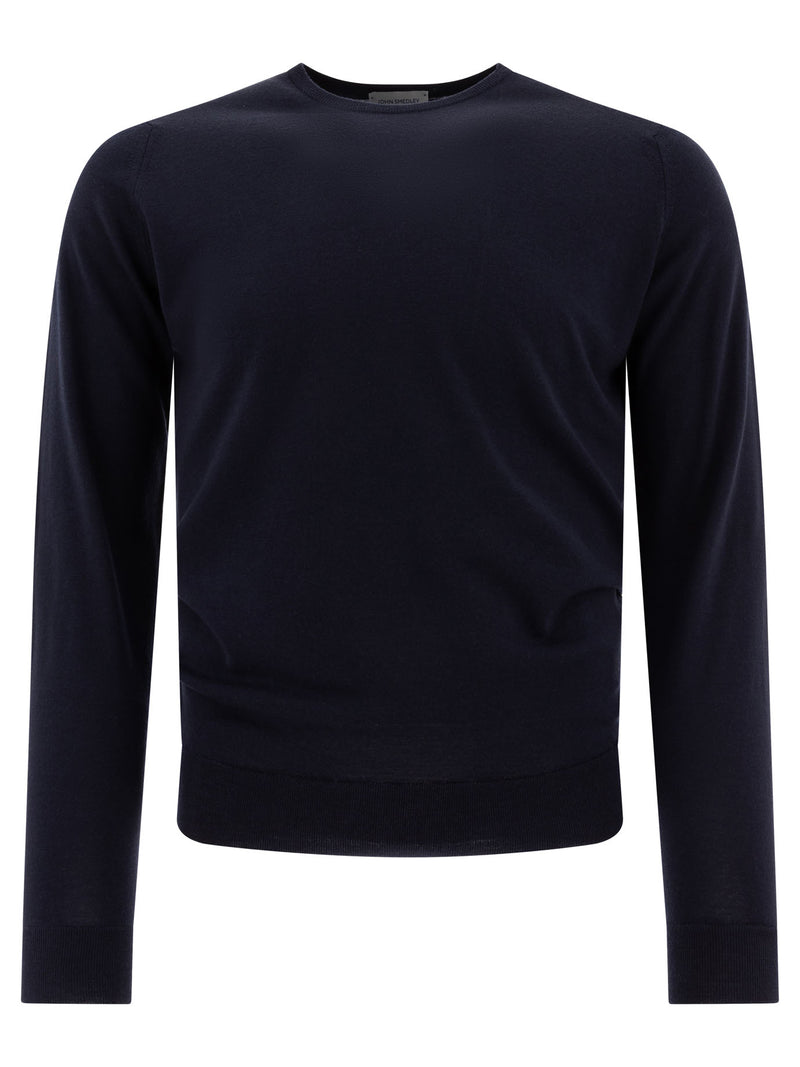John Smedley Jersey de cuello redondo Lundy de John Smedley azul - World Class Fashion