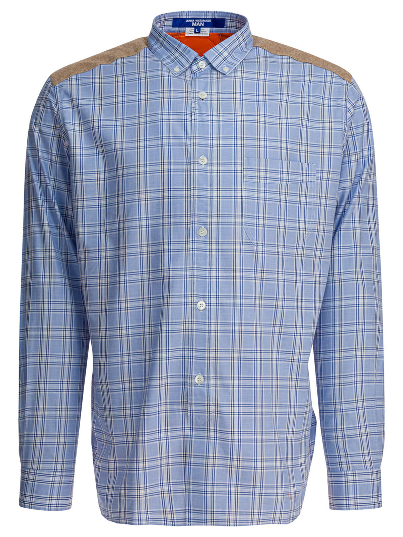 Junya Watanabe Man Junya Watanabe Man Check Shirt Light Blue - World Class Fashion