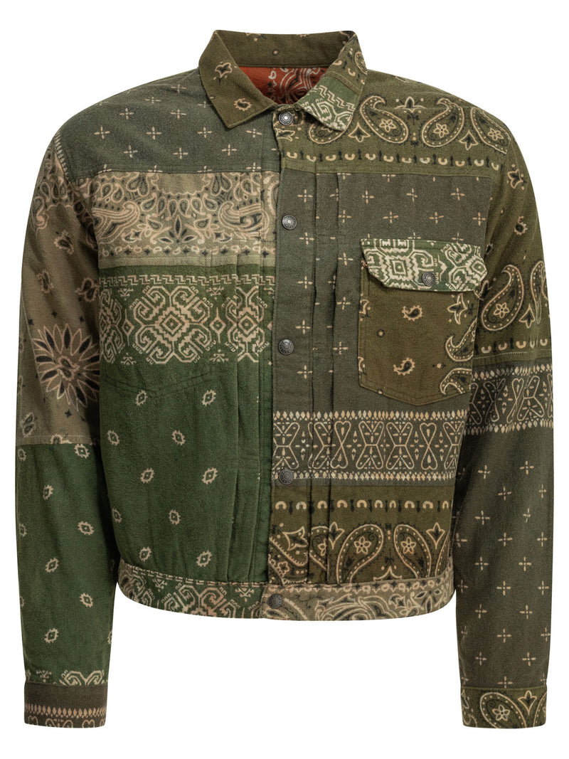 Kapital Kapital Flannel Reversible Bandana Overshirt Green - World Class Fashion