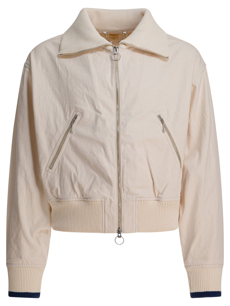 Kapital Kapital Cotton Canvas Bomber Jacket Beige - World Class Fashion