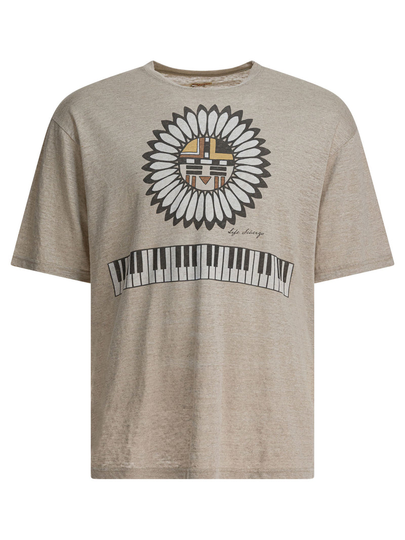 Kapital Kapital Camiseta de Lino Beige Hombre - World Class Fashion