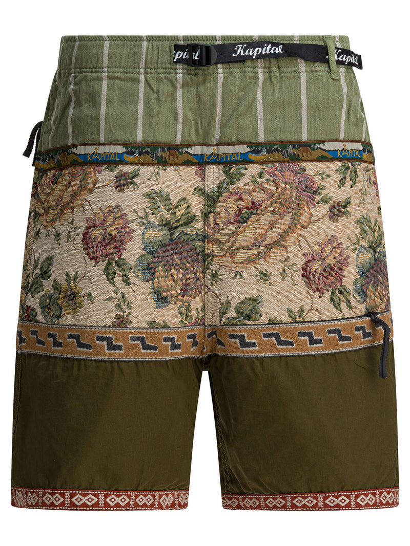 Kapital Kapital Eco Baka Short With Patchwork Green - World Class Fashion