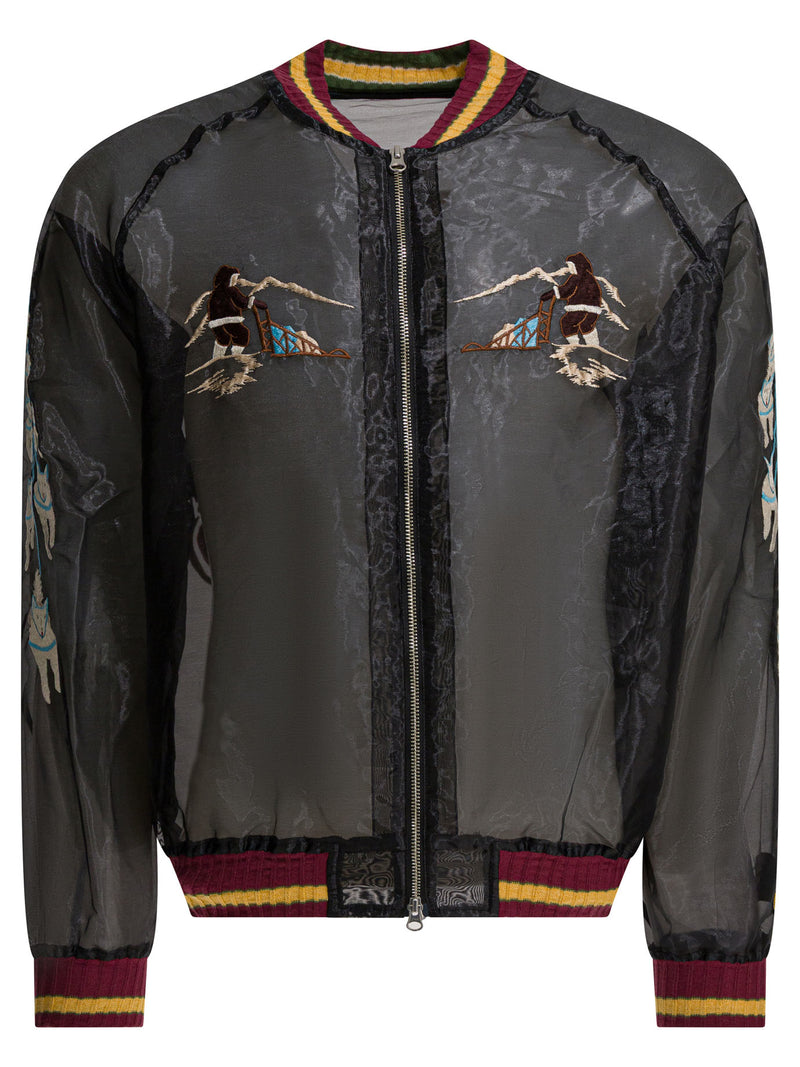 Kapital Kapital Sheer Pearl Mosquito Guard Bomber Jacket Black - World Class Fashion