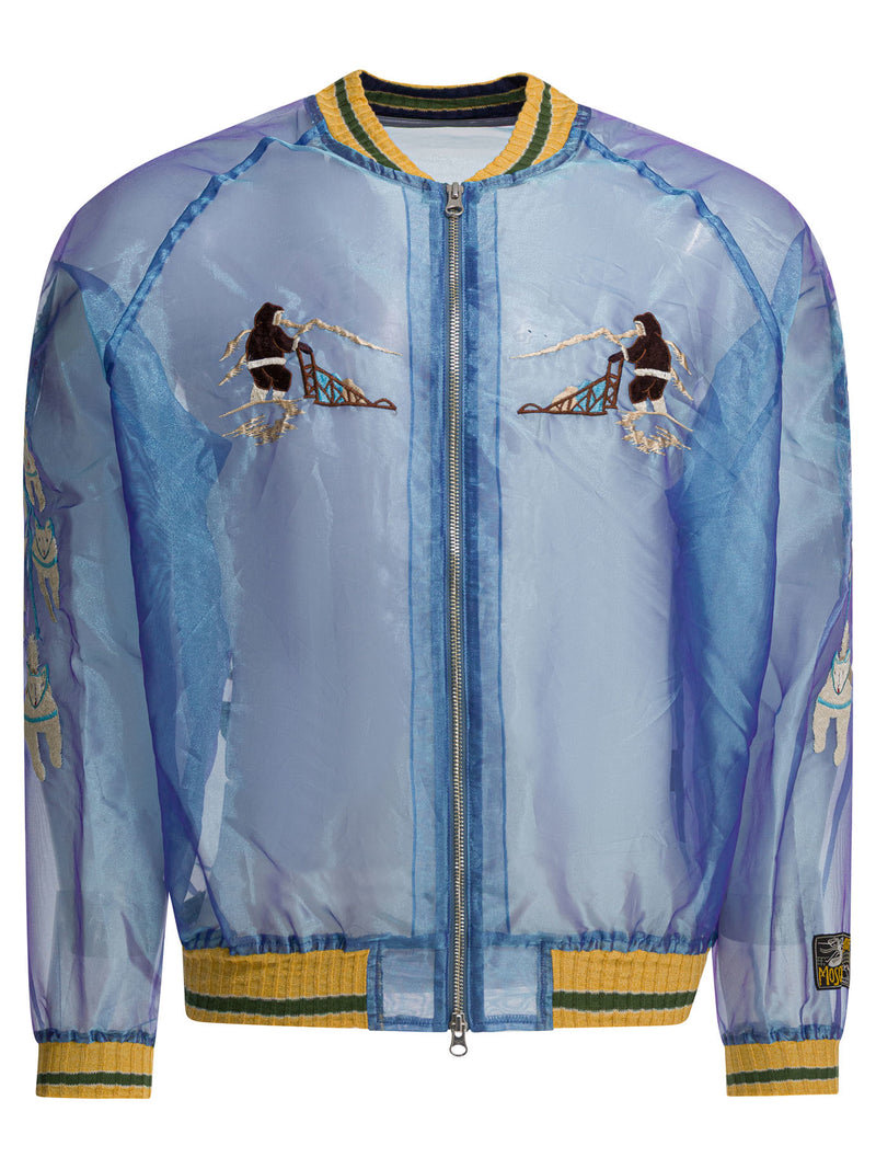 Kapital Kapital Sheer Pearl Mosquito Guard Bomber Jacket Light Blue - World Class Fashion
