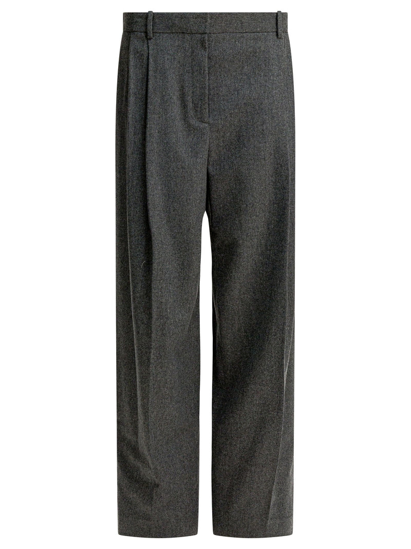 Khaite Khaite August Pantalones de Lana Grises - World Class Fashion