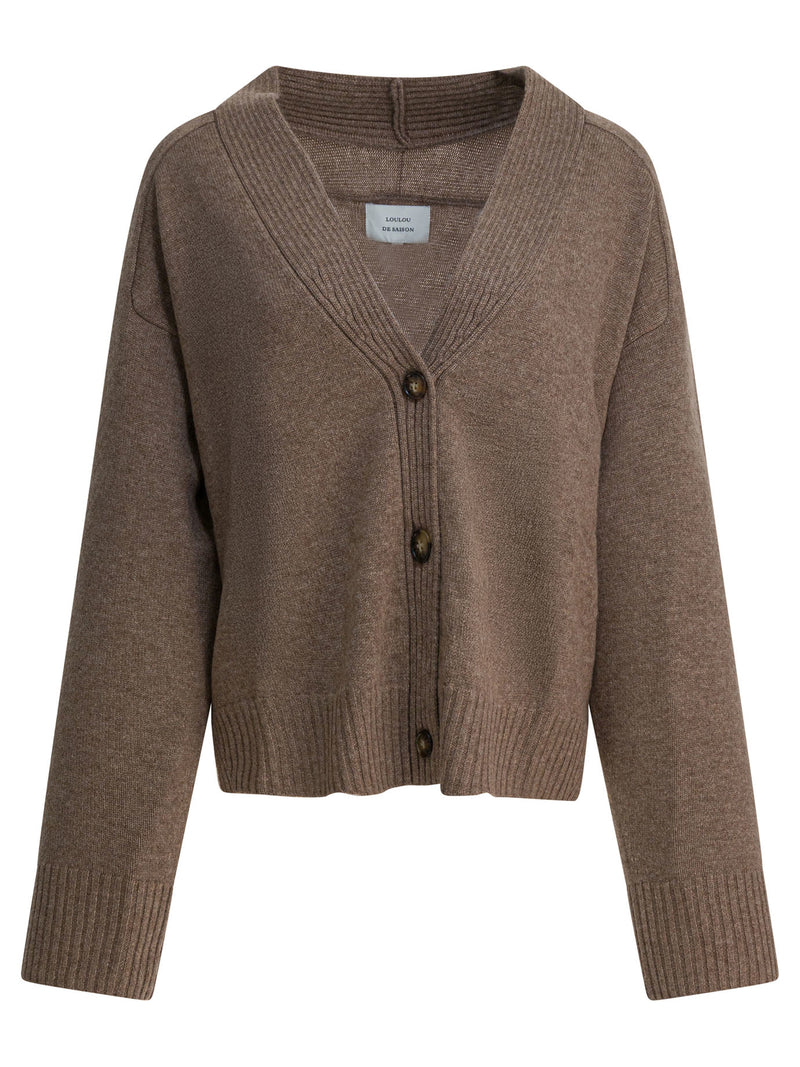 Loulou De Saison Loulou De Saison Kaia Cárdigan de cachemira gris para mujer - World Class Fashion