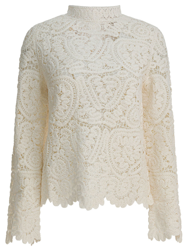 Loulou De Saison Perforated Silk "wade" Sweater