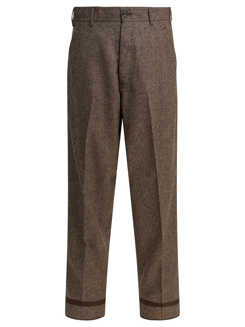 Maison Margiela Maison Margiela Wool Trousers Brown Men - World Class Fashion