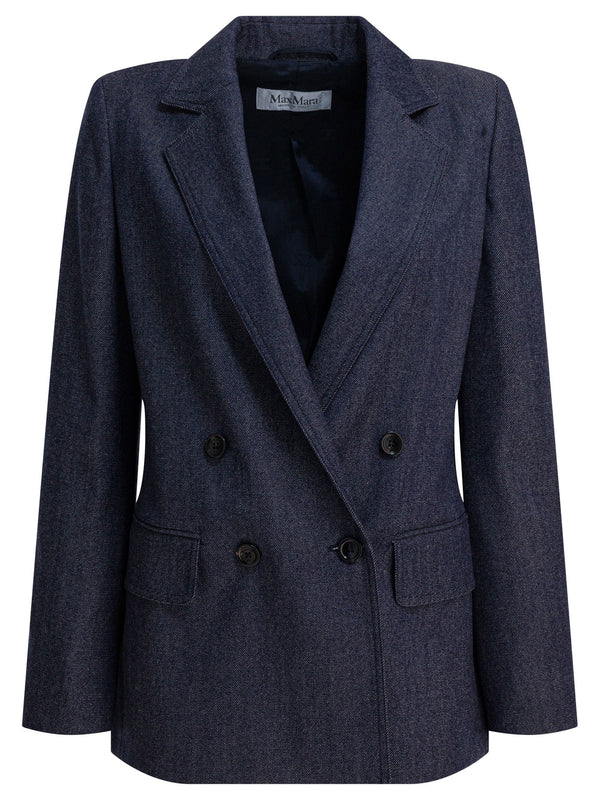 Max Mara Denim-effect Double-breasted Blazer