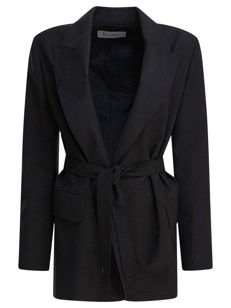 Max Mara Max Mara Wool Canvas Blazer Black - World Class Fashion