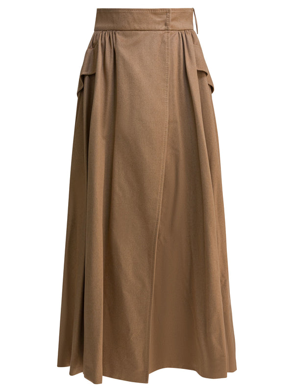 Max Mara Draped Wrap Midi Skirt