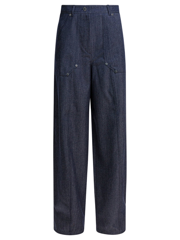 Max Mara Denim-effect Wool Pants