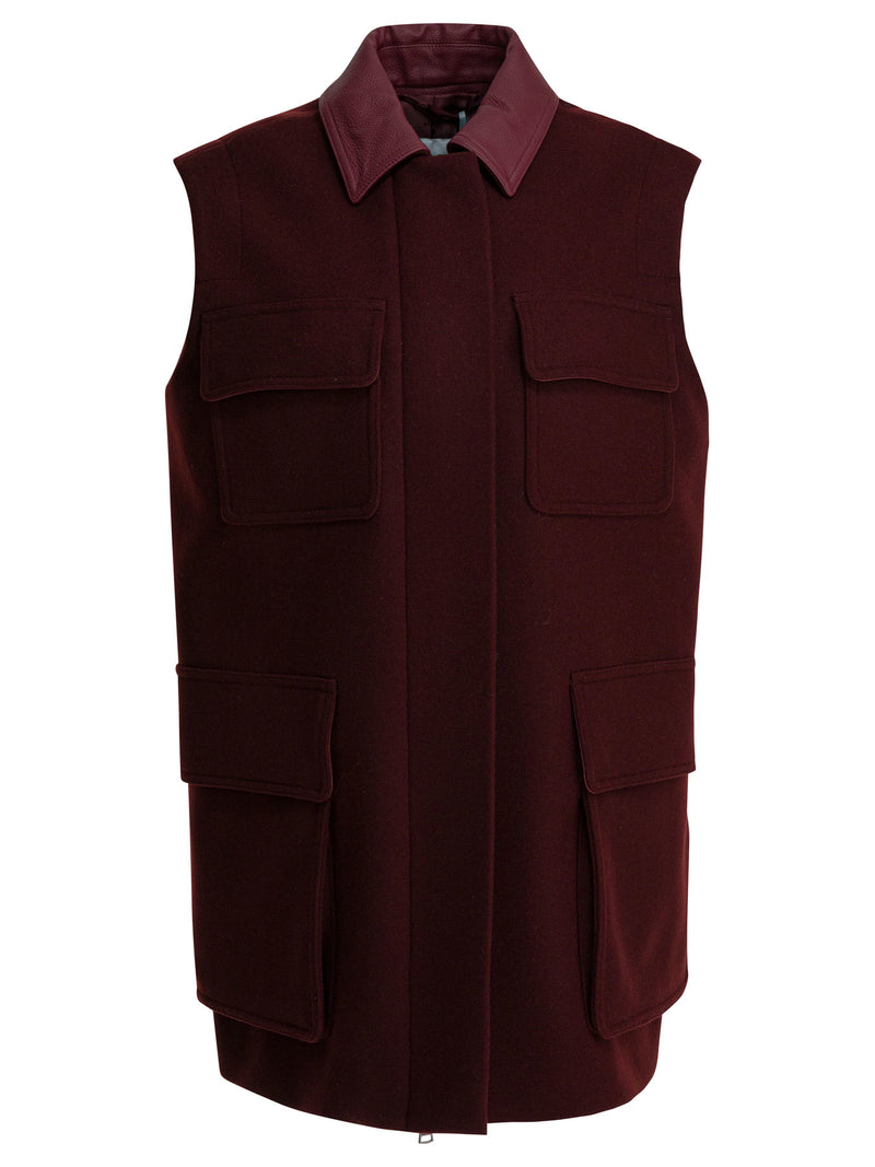 Max Mara Max Mara Sleeveless Jacket Red Wool Alpaca Women - World Class Fashion