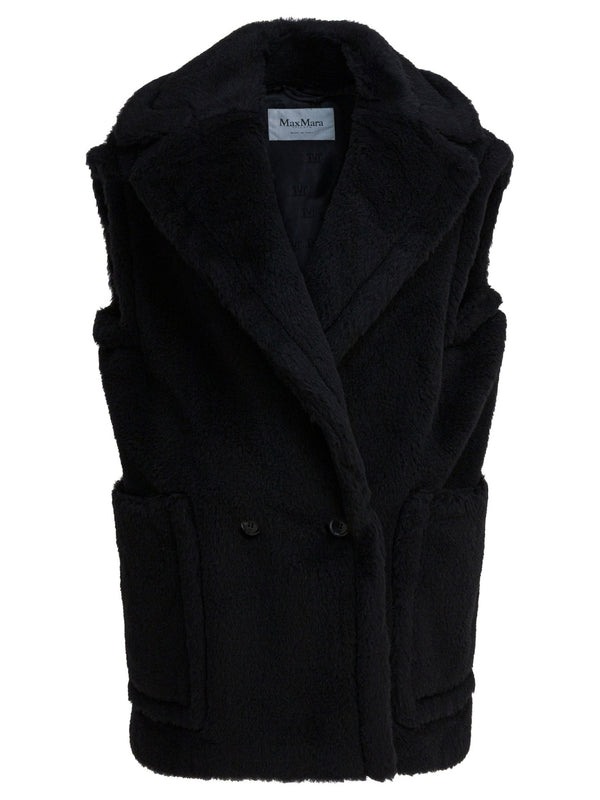 Max Mara Sleeveless Teddy Jacket In Alpaca And Wool