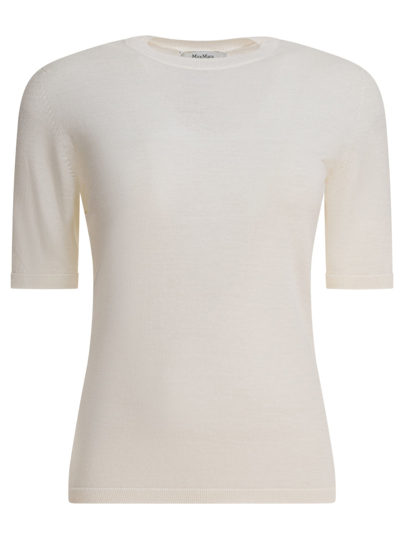 Max Mara Max Mara Gerico Wool T-Shirt White Women - World Class Fashion