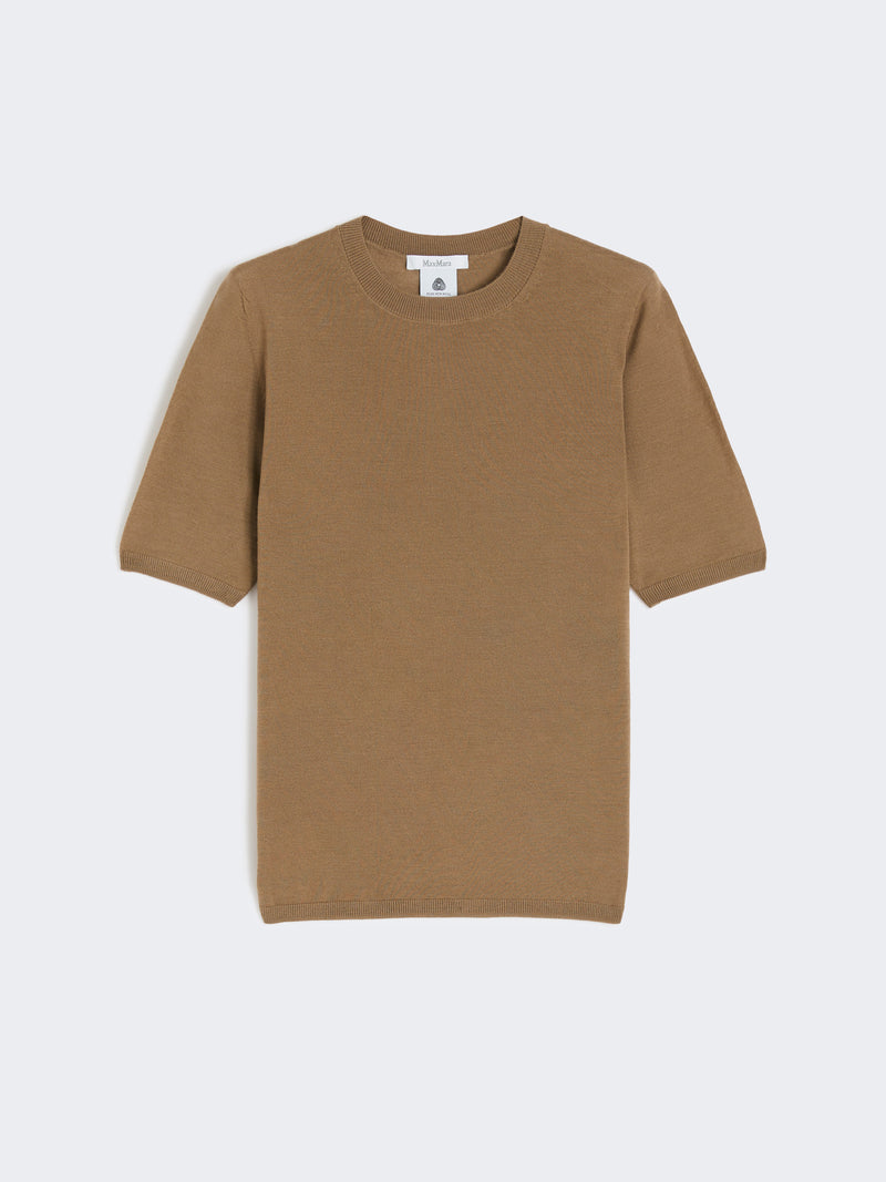 Max Mara Max Mara Gerico Wool T-Shirt Brown - World Class Fashion