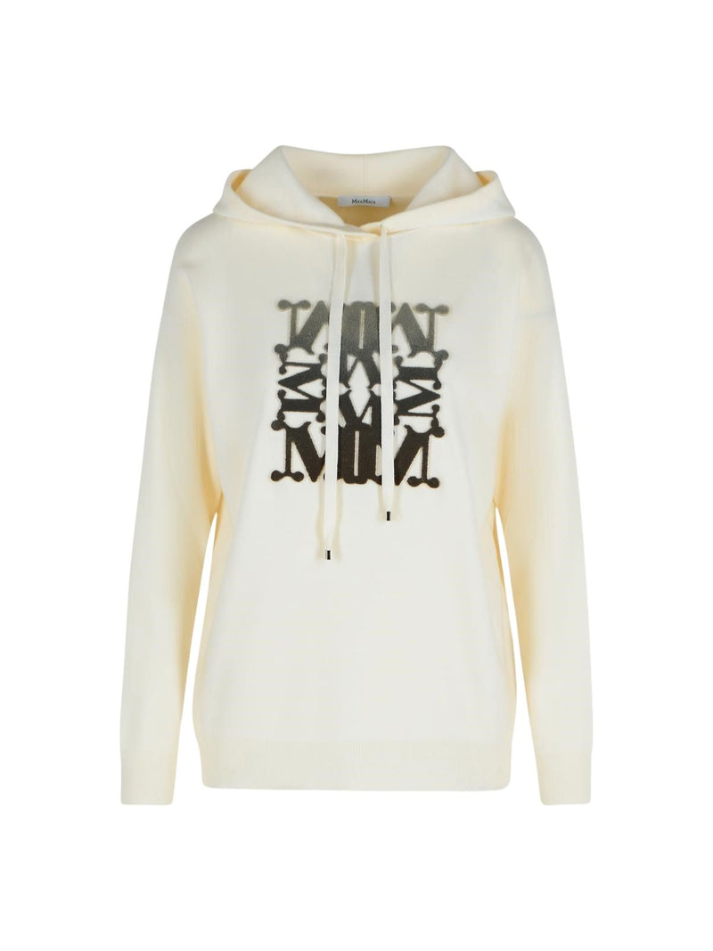 Max Mara Max Mara Taddeo Wool Sweatshirt White - World Class Fashion
