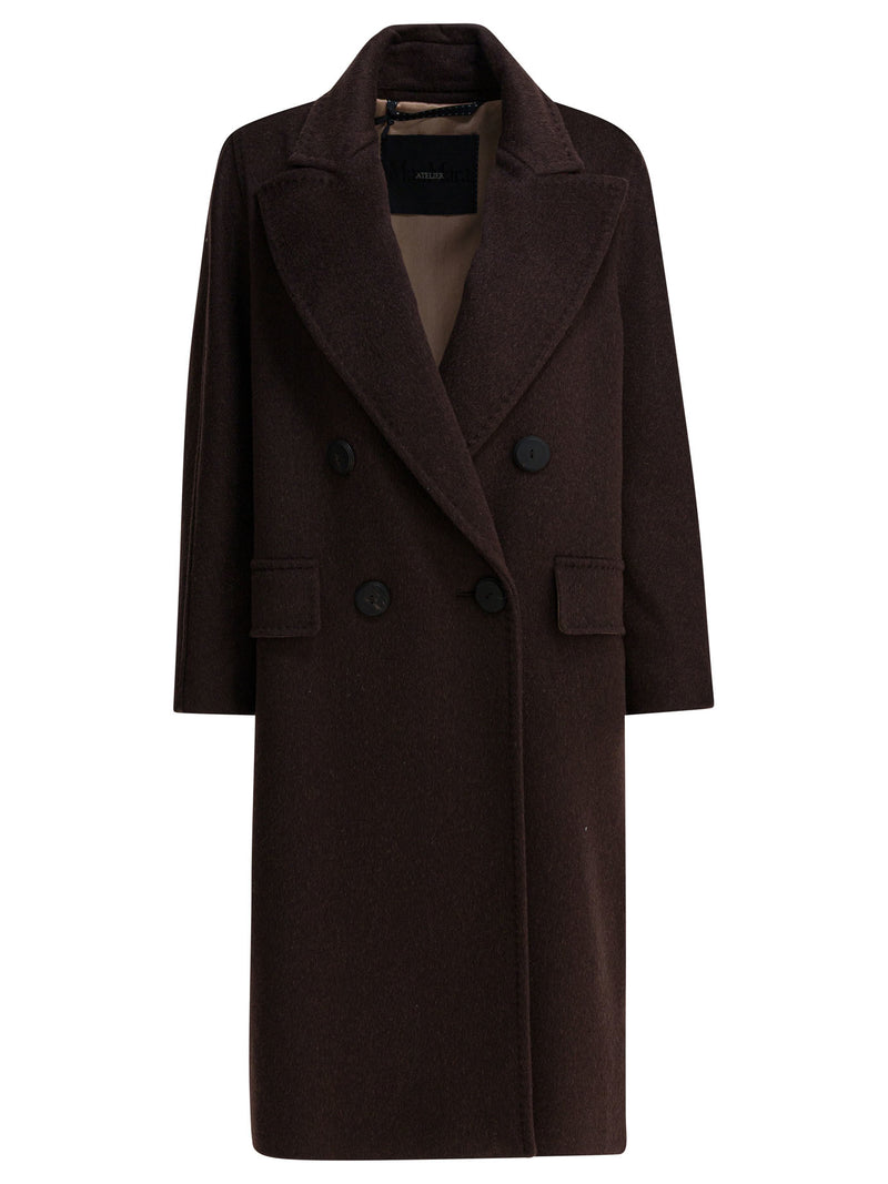 Max Mara Atelier Abrigo cruzado de Max Mara Atelier en color marrón - World Class Fashion