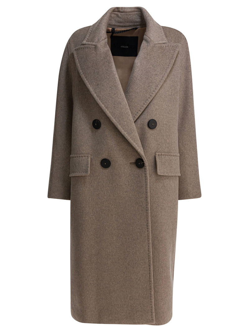 Max Mara Atelier Abrigo cruzado Max Mara Atelier beige - World Class Fashion