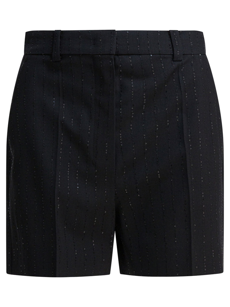 Max Mara Pianoforte Max Mara Pianoforte Shorts de lana negros para mujer - World Class Fashion