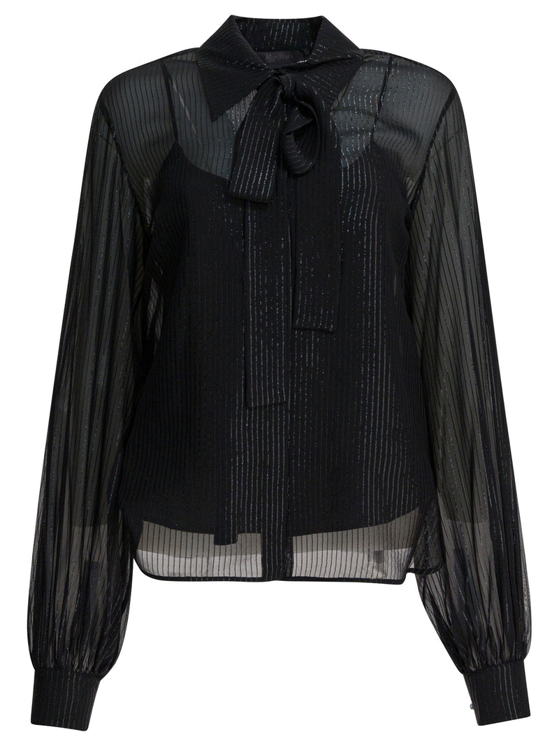Max Mara Pianoforte Max Mara Pianoforte Black Silk Shirt Women - World Class Fashion