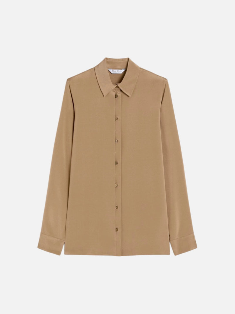 Max Mara Pure Max Mara Pure Avion Silk Shirt Brown - World Class Fashion