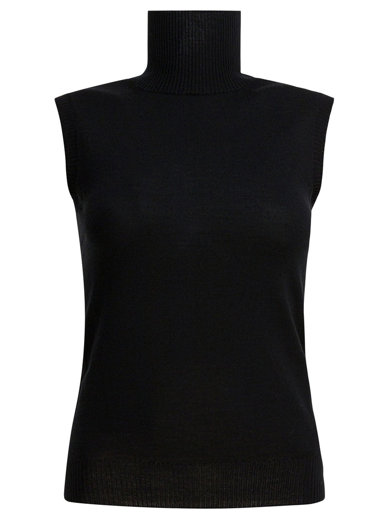 Max Mara Sportmax Max Mara Sportmax Vertigo Wool Top Black - World Class Fashion