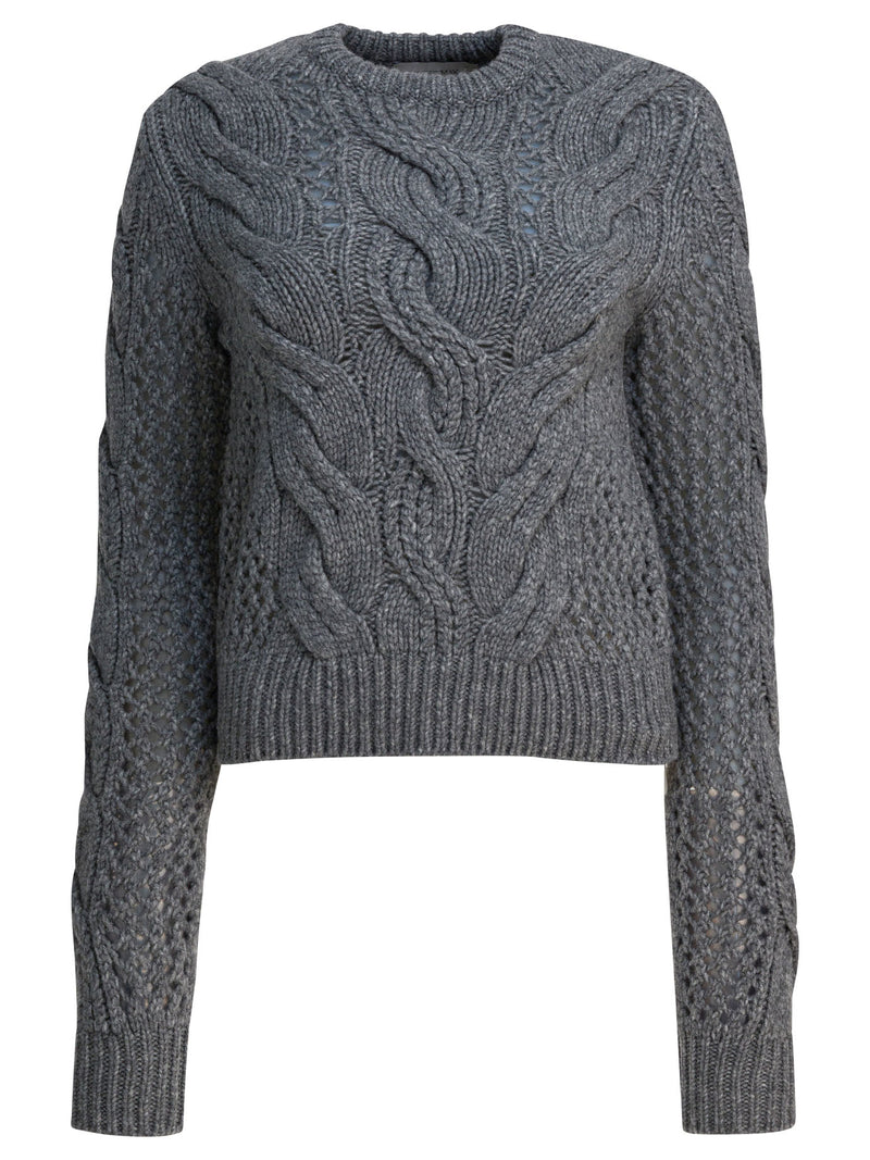 Max Mara Sportmax Jersey de cuello redondo de mezcla de lana Sportmax Max Mara gris - World Class Fashion