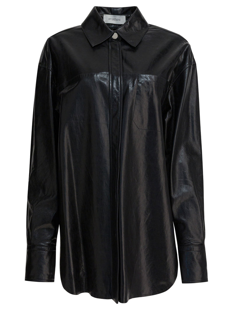 Max Mara Sportmax Max Mara Sportmax Leather Shirt Black Women - World Class Fashion