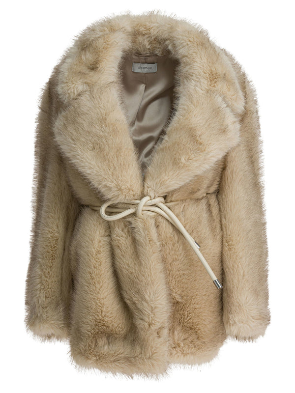 Max Mara Sportmax Furry Effect Fabric Coat