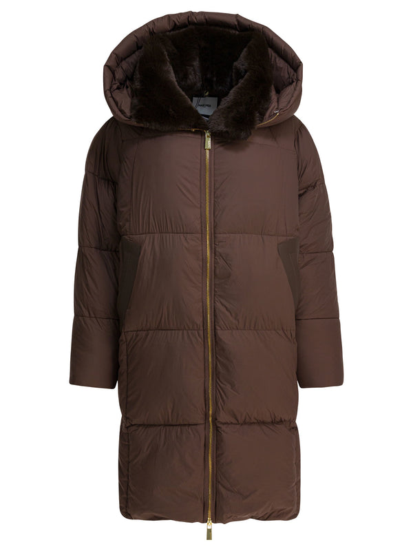 Max&moi Long Down Jacket With Over Hood