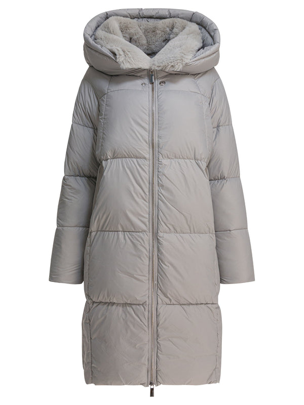 Max&moi Long Down Jacket With Over Hood