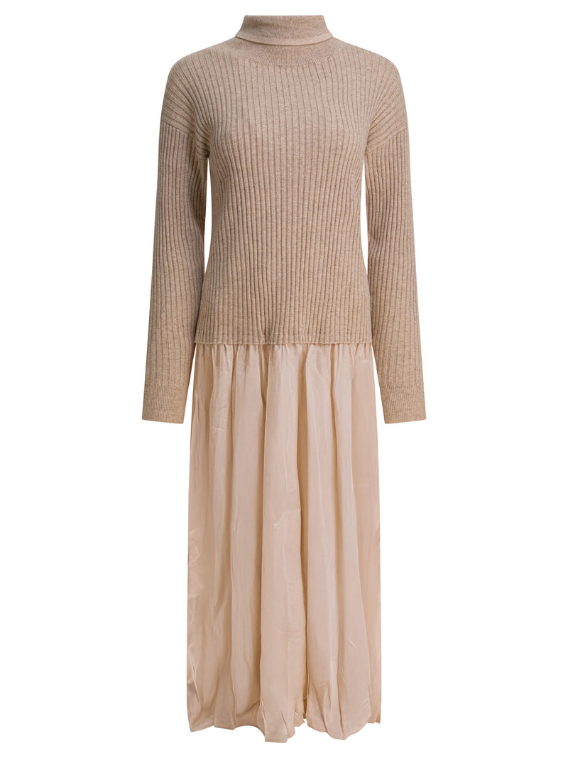 Max&Moi Max&Moi Abito Reve White Wool Cashmere Dress - World Class Fashion