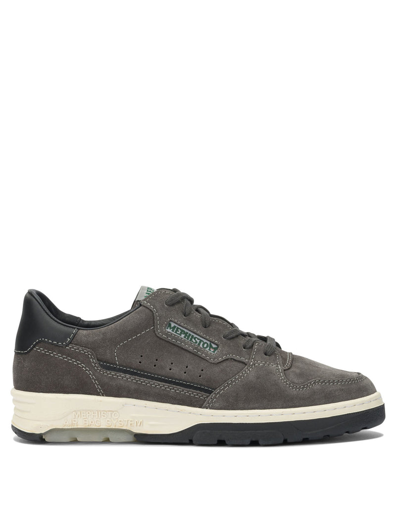 Mephisto Zapatillas Mephisto Marius de cuero gris para hombre - World Class Fashion