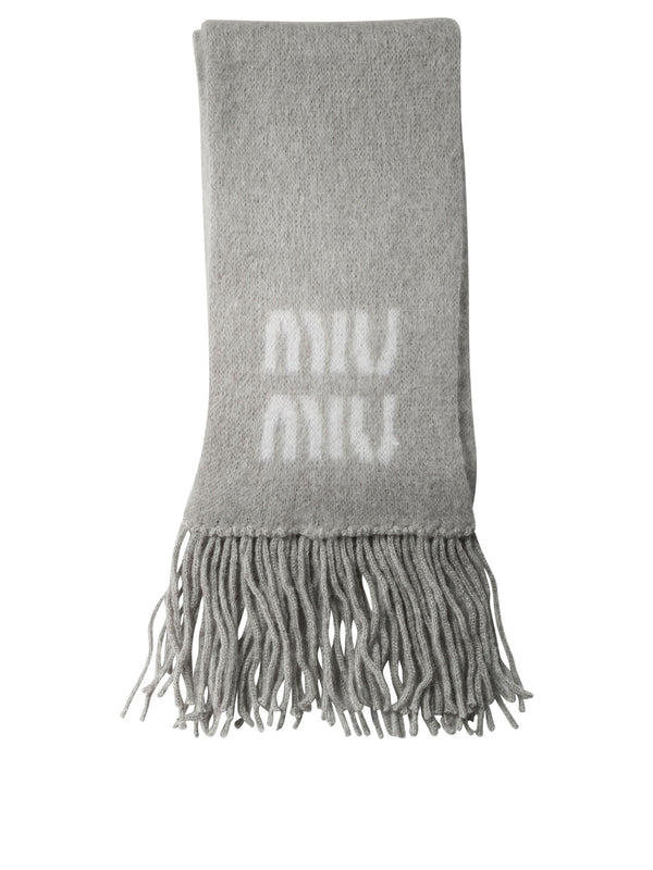 Miu Miu Merino Wool Scarf With Logo