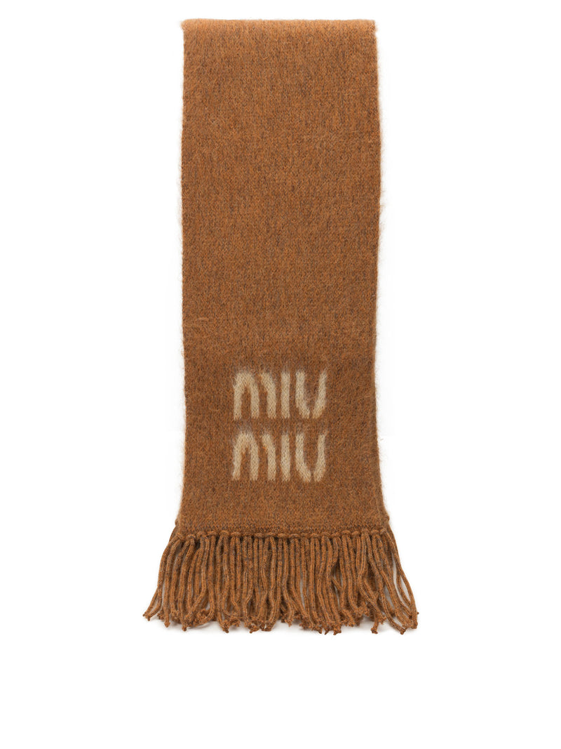 Miu Miu Miu Miu Merino Wool Scarf Orange Women - World Class Fashion