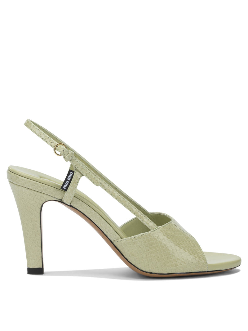 Miu Miu Sandalias Slingback Ayers de Miu Miu Verdes - World Class Fashion