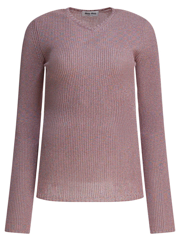 Miu Miu Wool Blend V-neck Sweater