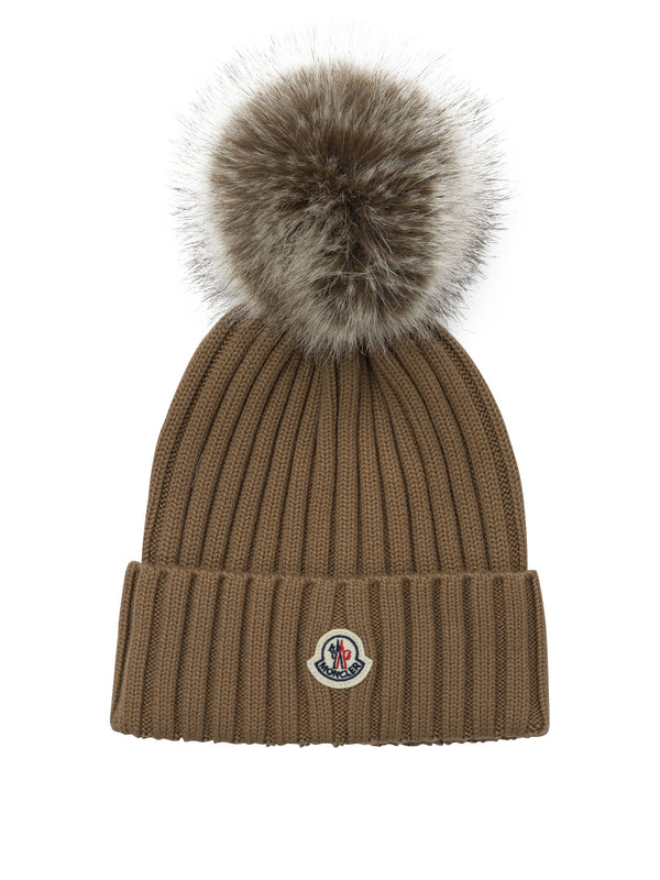 Moncler Wool Beanie With Pompom
