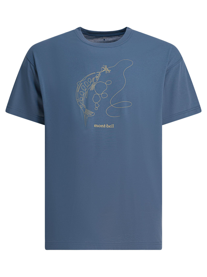 Montbell Montbell Wickron T Single Line Trout T-Shirt Azul - World Class Fashion