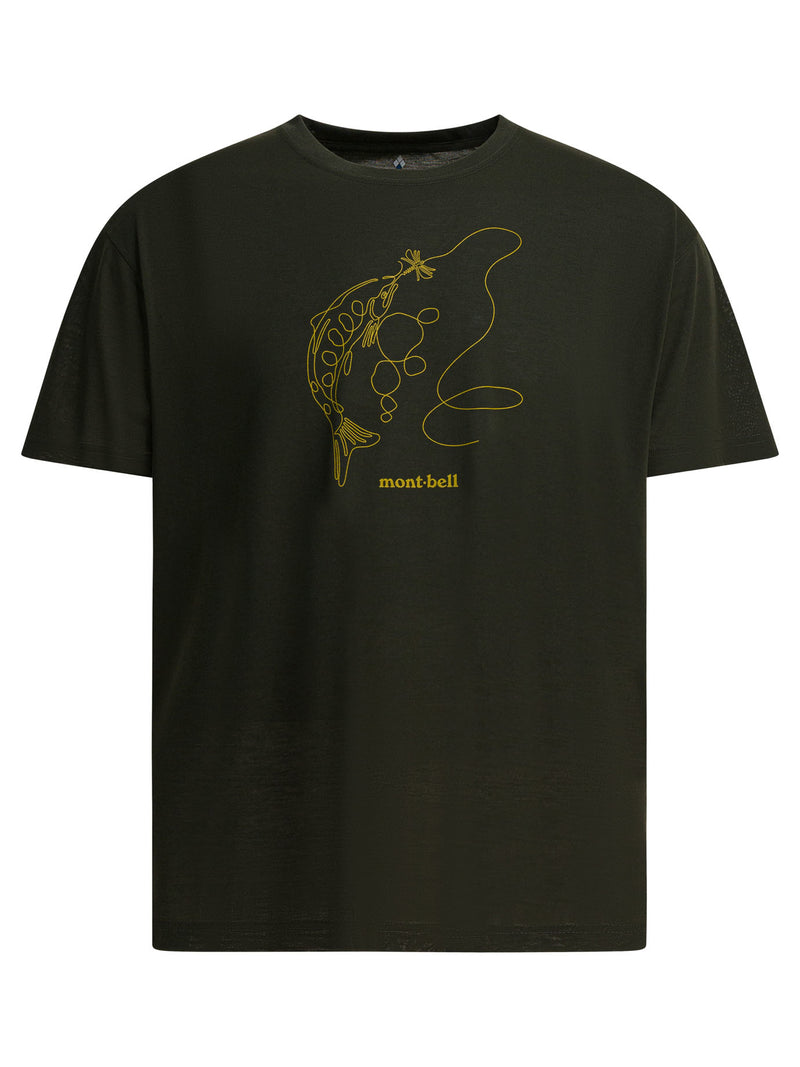 Montbell Camiseta de forro sencillo Wickron T de Montbell, color verde - World Class Fashion
