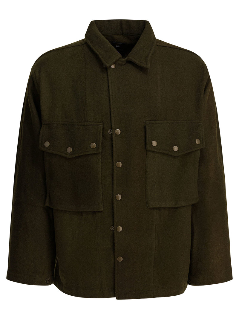 Needles Needles Wool Overshirt Jacket Green Men - World Class Fashion