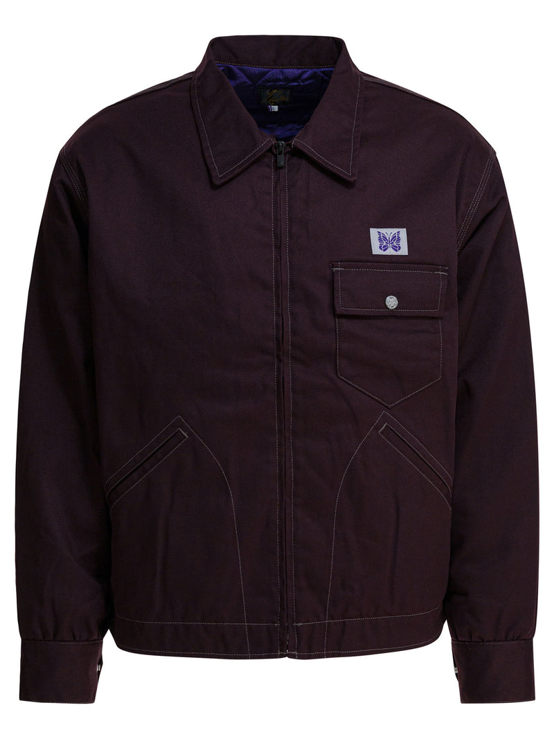 Needles Needles Pe/C Twill Lightweight Jacket Burgundy - World Class Fashion