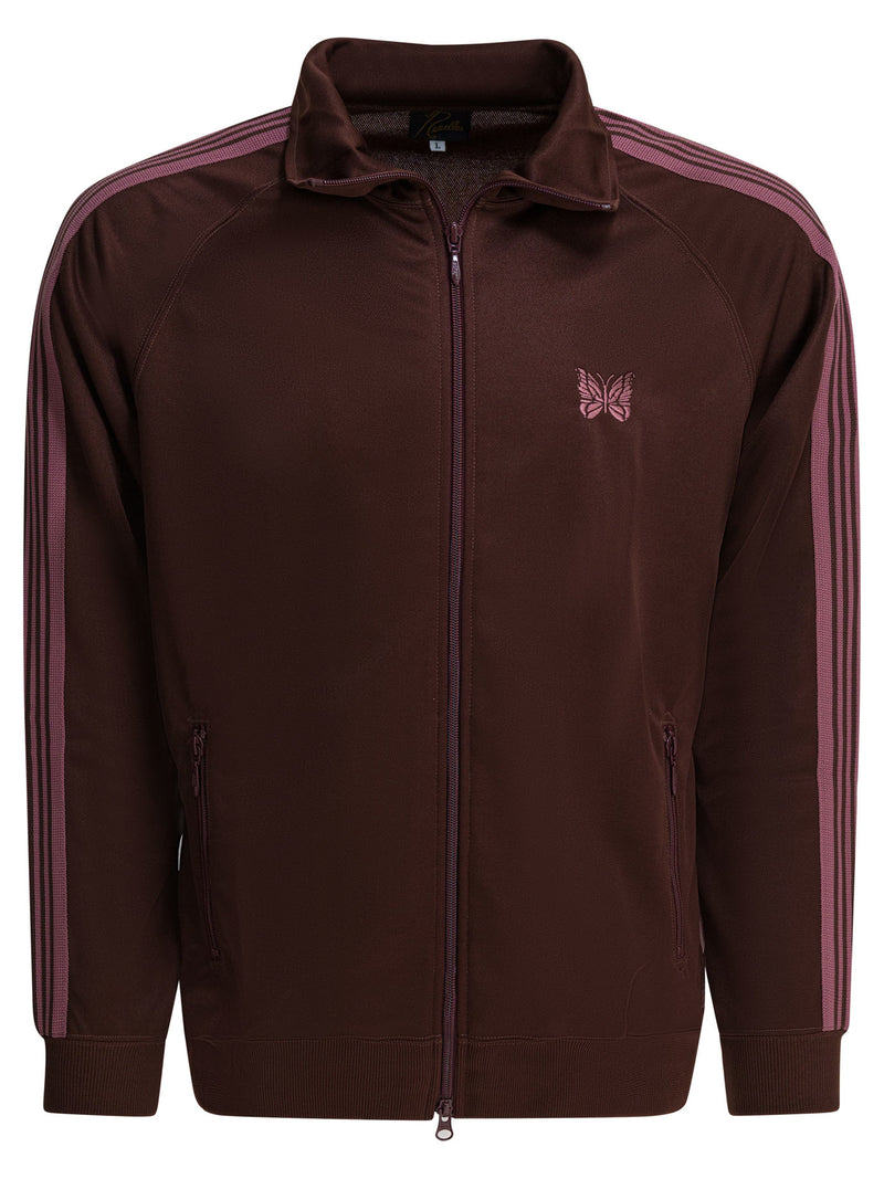 Needles Needles Poly Smooth Sudadera con cremallera Burdeos - World Class Fashion