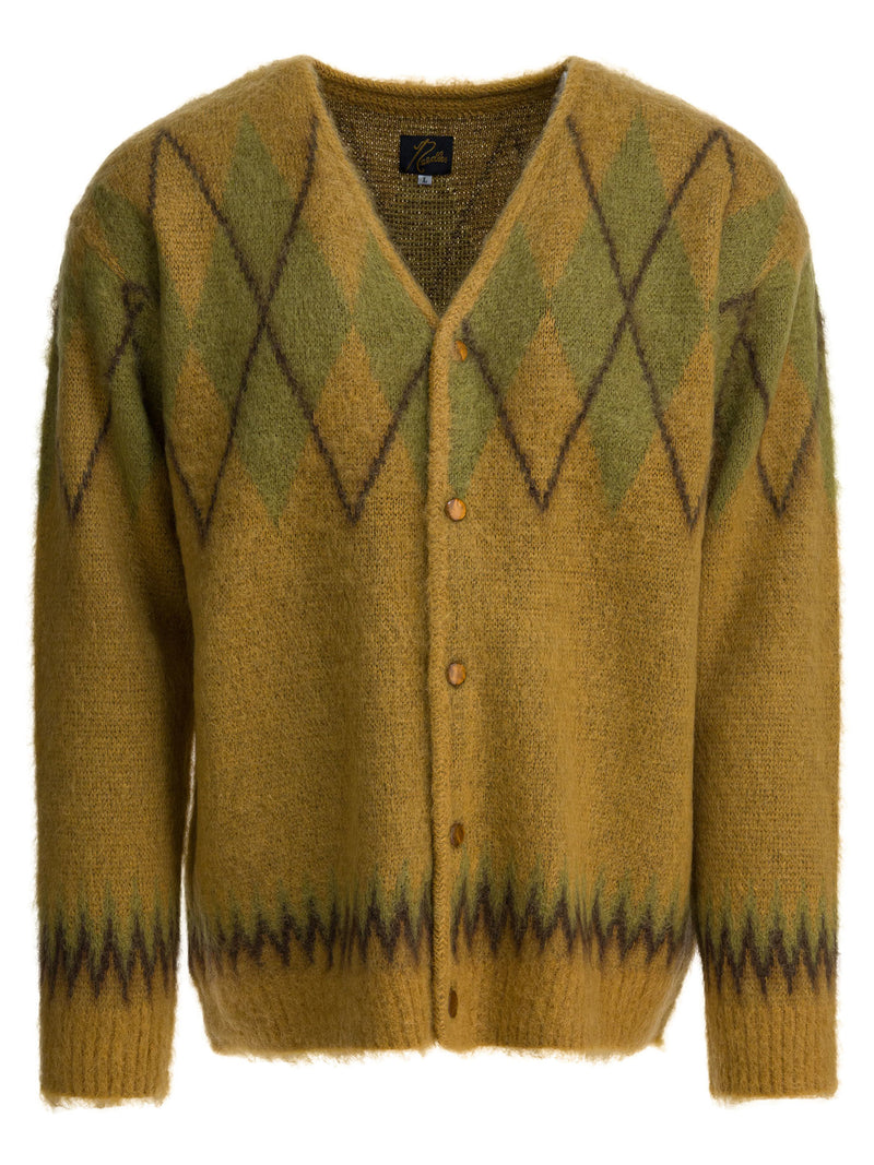 Needles Cárdigan Mohair Needles Amarillo Hombre - World Class Fashion