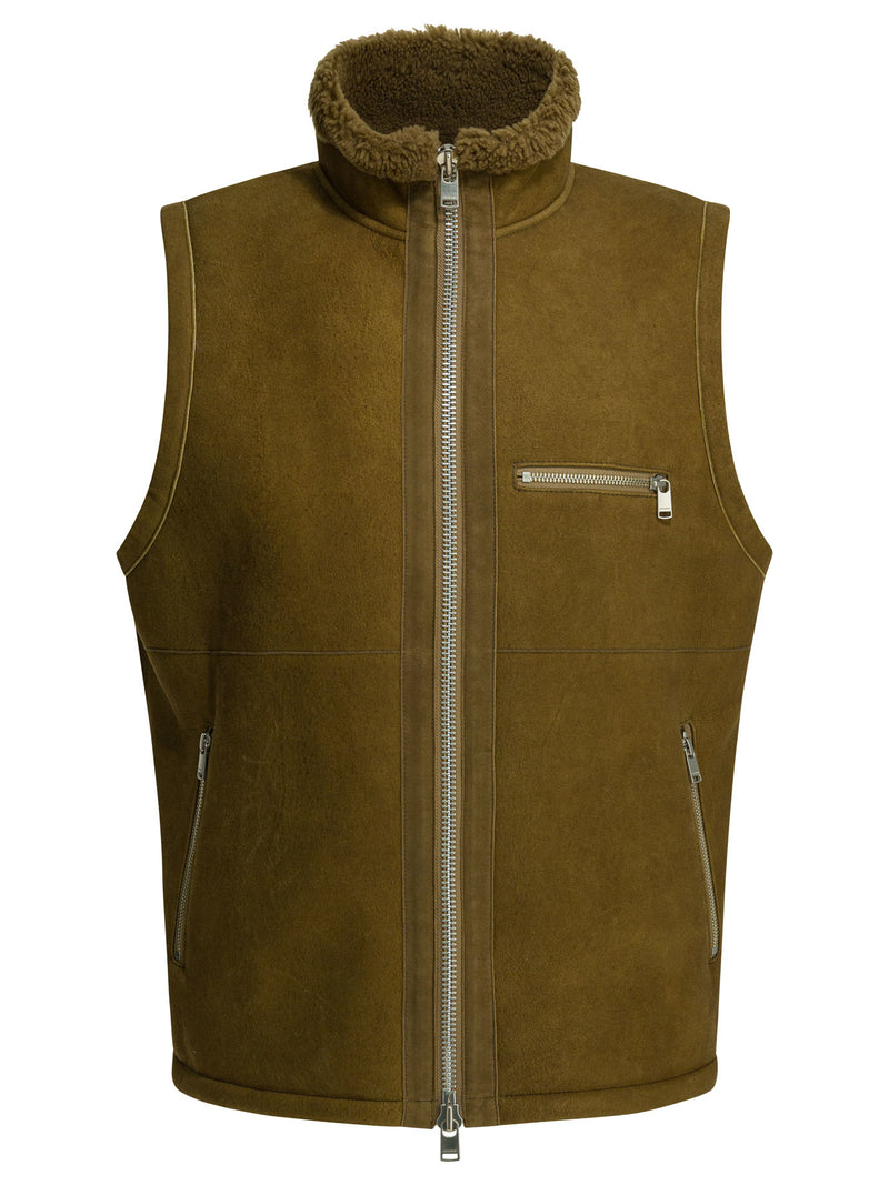 Nonnative Nonnative Shearling Sleeveless Jacket Brown - World Class Fashion